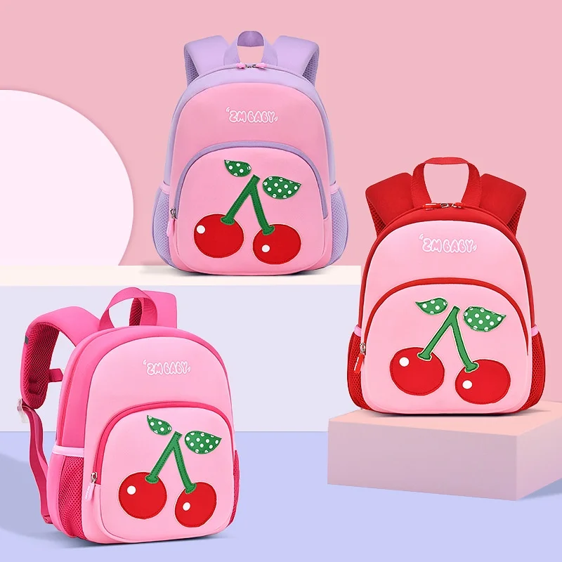 1-3-6 Years Old Children Preschool Cherry Cartoon Small Backpacks New Girl Sweet Cute Fashion Schoolbags In Kindergarten 2022