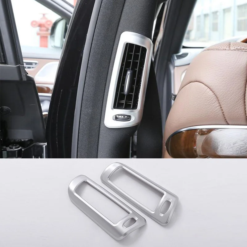 

For Mercedes-Benz S Class W222 14-20 ABS Chrome Rear B-Pillar Air Vent Outlet Cover Trim