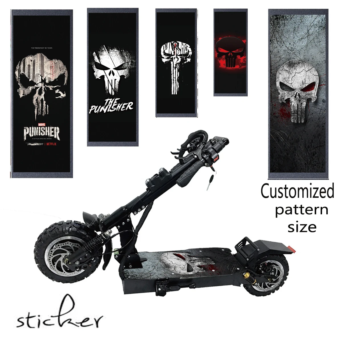 Electric vehicle electric scooter sticker 60*30cm customizable pattern size non-slip sticker non-slip large sticker DIY appearan