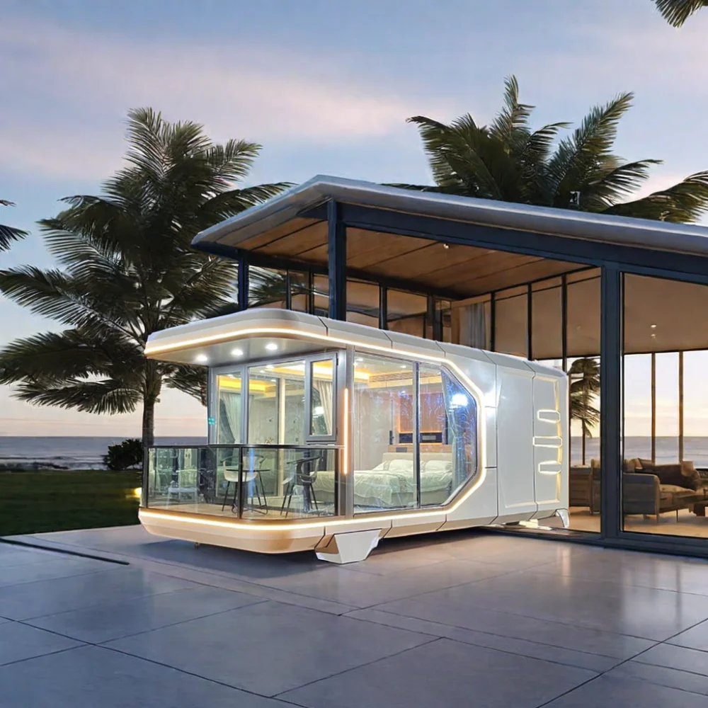 Новый современный крошечный дом звездное небо стеклянная дорожная кабина с