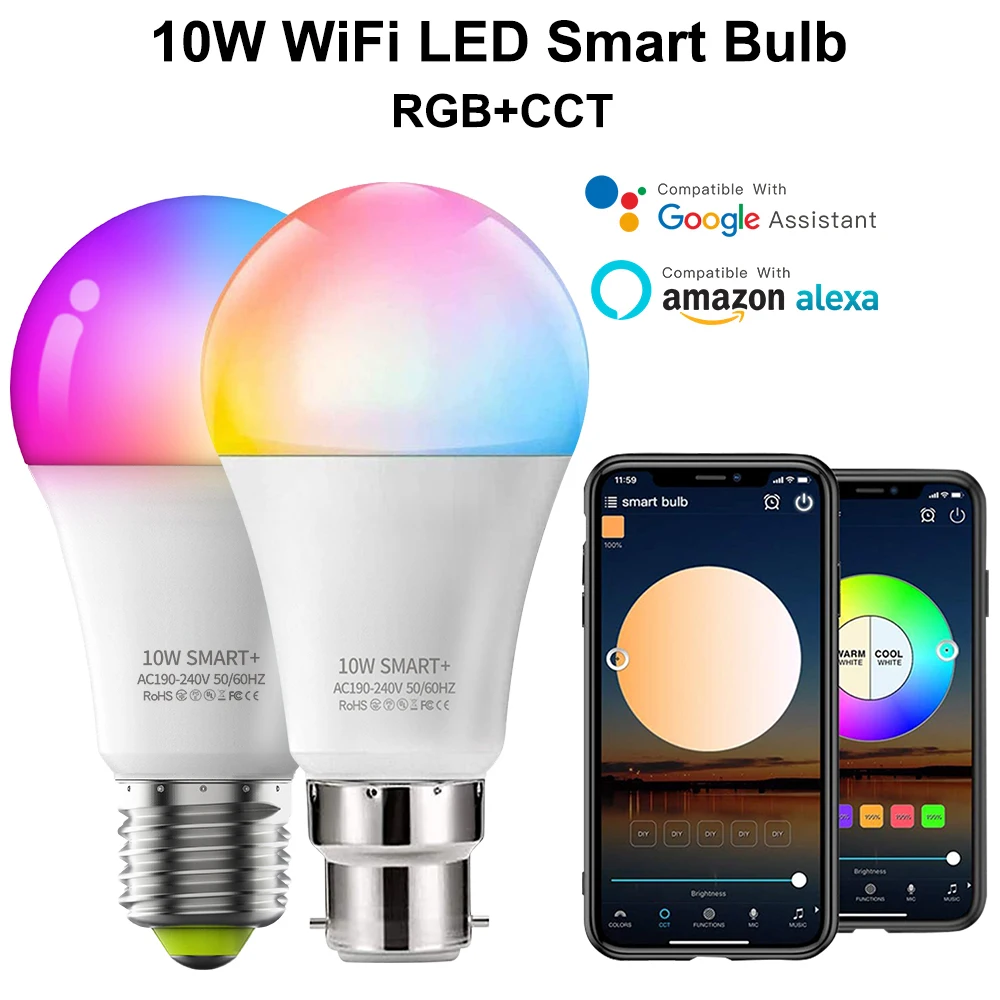 Wifi & Bluetooth Dimmable Full Color Changing Light Bulbs Mu