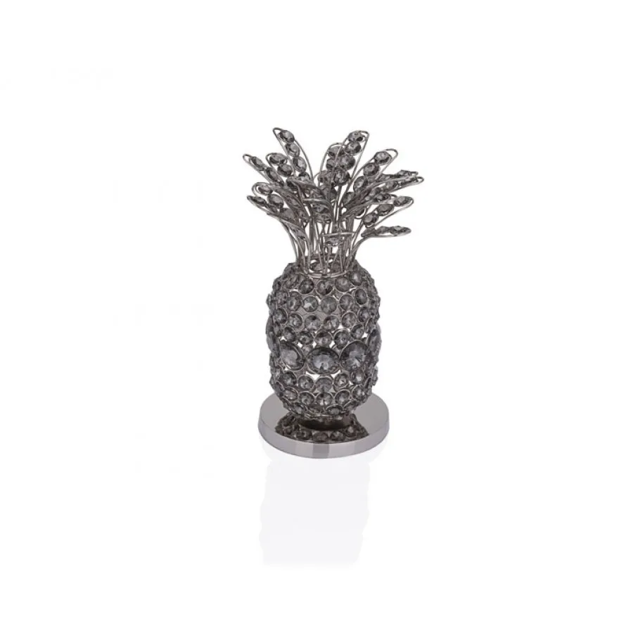 

Porio silver smoked crystal pineapple 13x13x32