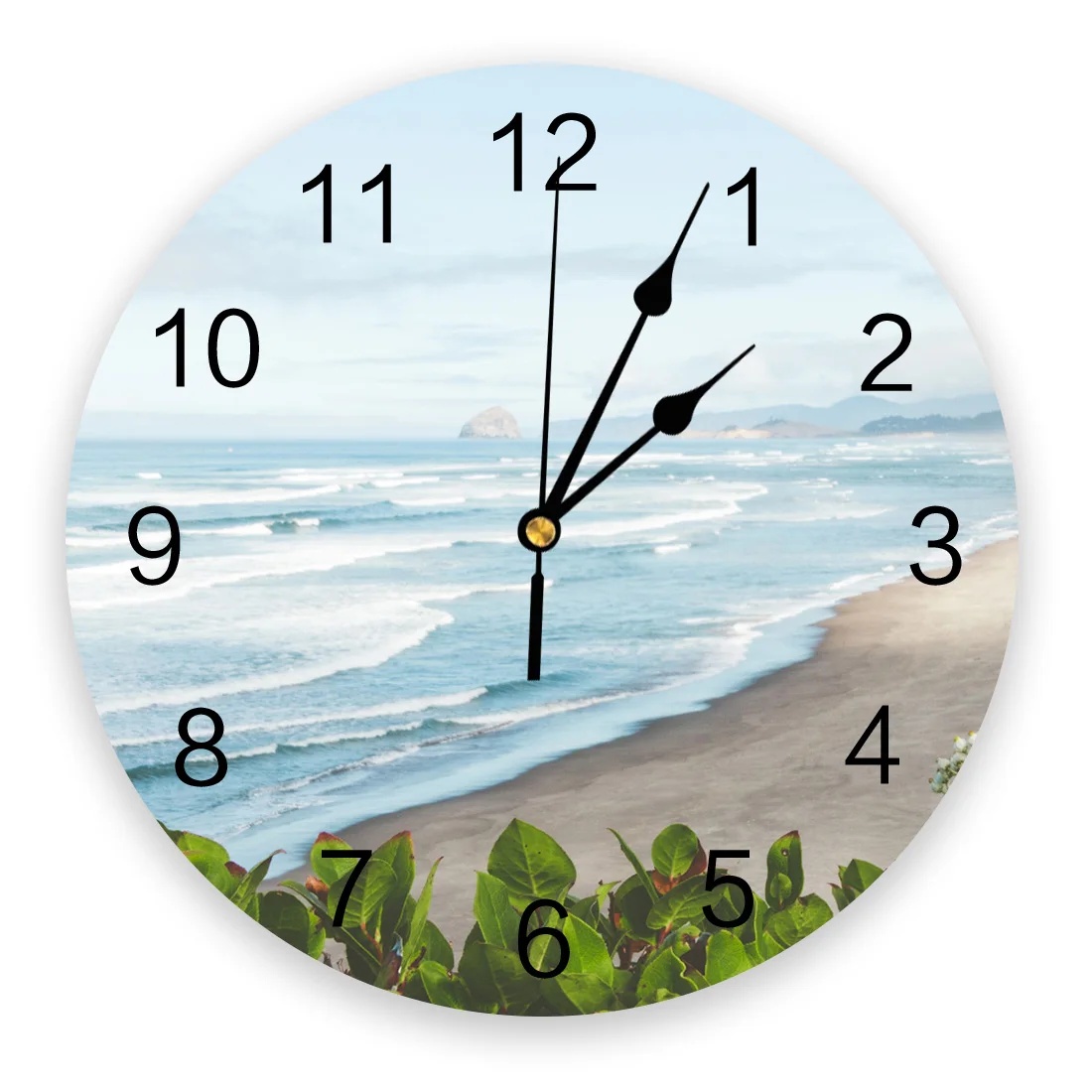 

Coast Ocean Sky PVC Wall Clocks for Living Room Bedroom Fashion Printed Hanging Watch for Office Cafe Home Silent Clock