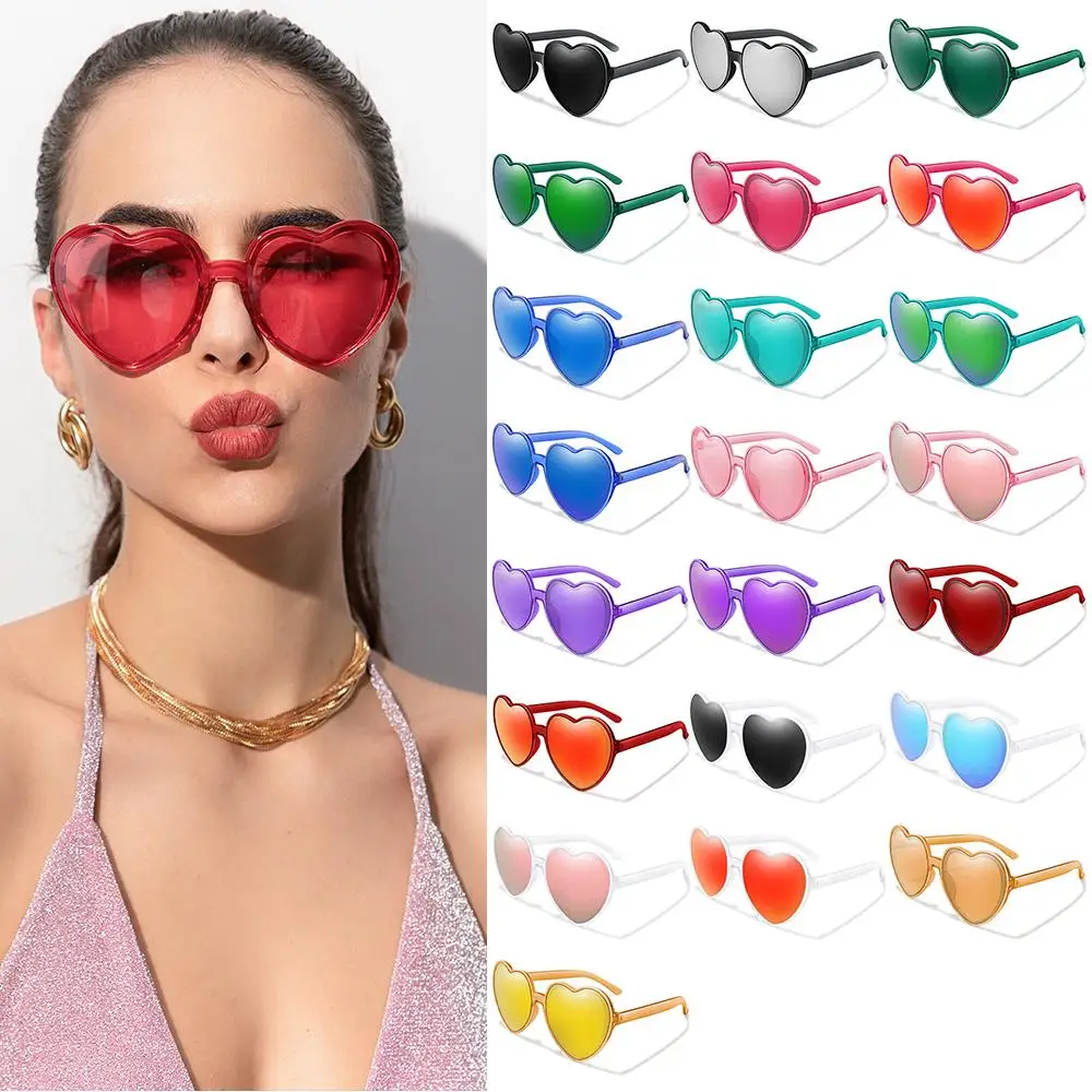 Trendy Eyewear Party Glasses Halloween UV400 Protection Heart Sunglasses for Women Clout Goggle Heart-Shaped Sunglasses