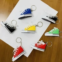 mini canvas shoes keychain fashion bicycle motorcycle foot support small board shoes ornaments simulation shoes keychain