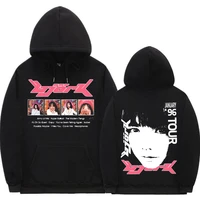 fashion 90s vintage bjork 1996 japanese tour promo hoodie mens black casual sweatshirts men women hip hop oversized streetwear