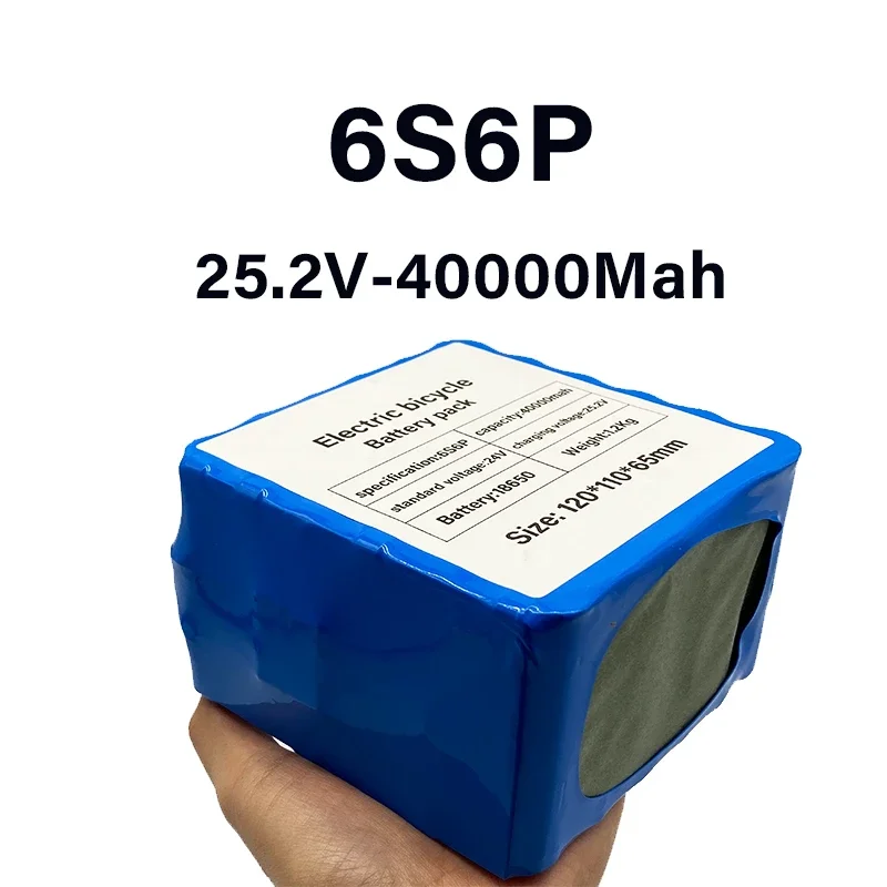 

4v 40ah 6S6P lithium battery 25.2V 40000mAh li-ion battery for bicycle battery pack 400w e bike 250w motor + 2A charger