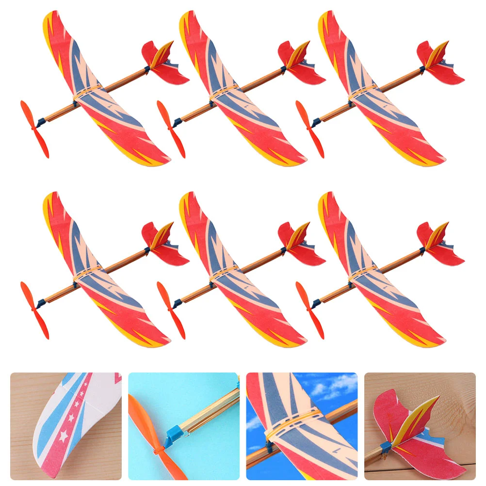 

Airplane Glider Plane Toy Band Rubber Toys Flying Kids Planes Model Foam Throwing Powered Aeroplane Kid Airplanes Diy Hand