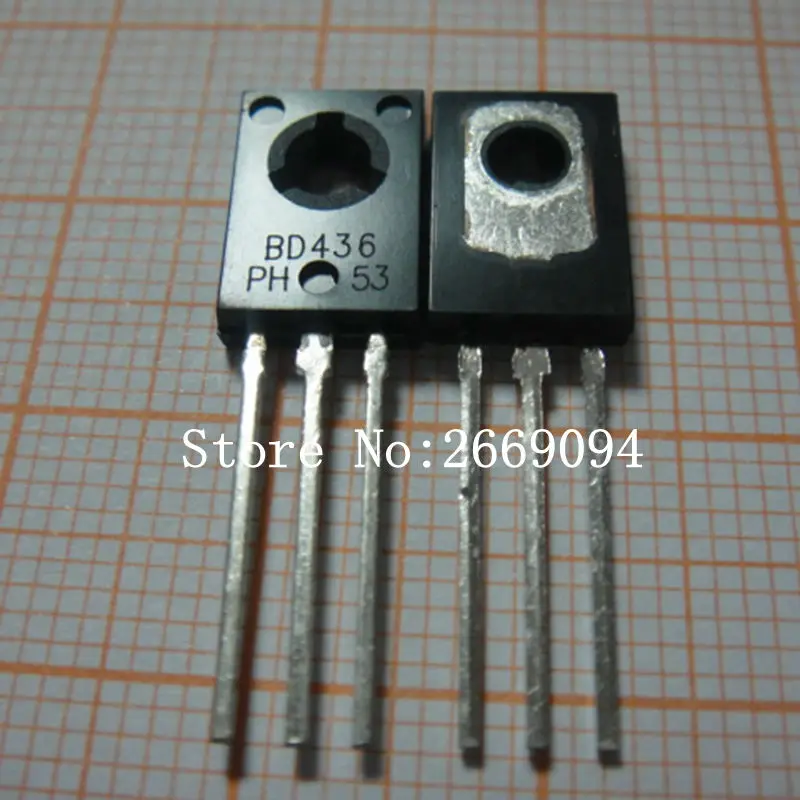 

Integrated Circuits Types BD436STU TRANSISTOR PNP 32V 4A TO-126 436 BD436 10PCS