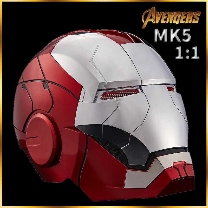 

Шлем электрический Мстители Железный человек Mk5, многокомпонентный, голосовое управление, открытие и закрытие, 1:1, креативная модель шлема д...