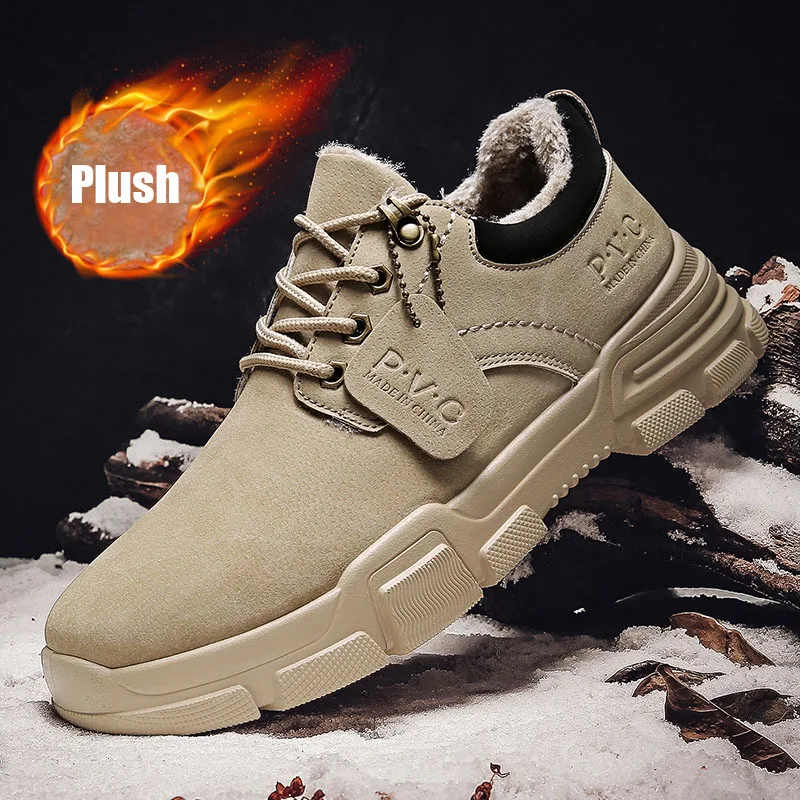 

Мужские теплые ботинки, зима 2022, новая уличная мода, плюшевая кожа, повседневная обувь, мужские уличные Ботинки Martin с мехом