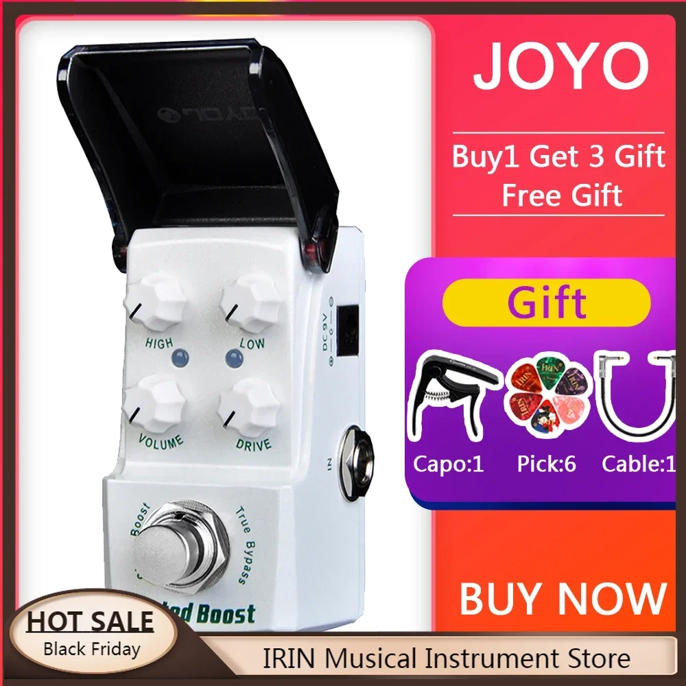 

JOYO JF-301 Rated Boost Guitar Pedal +-12dB Active High Low EQ Adjust Clean Sound Effect Pedal VOLUME DRIVE Adjust True Bypass