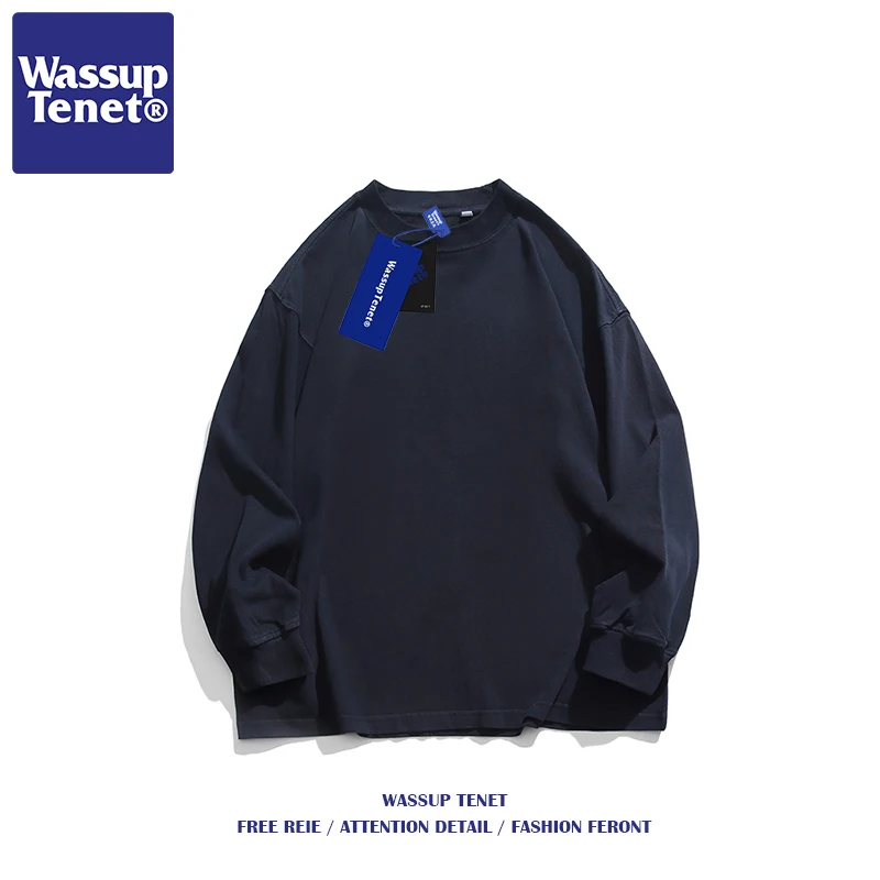 Wassup Tenet модная брендовая однотонная рубашка с длинными рукавами для мужчин и