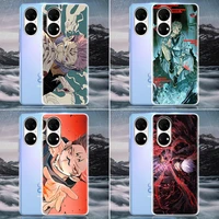 clear phone case for huawei p20 pro p30 p40 pro plus lite 4g p50 pro p smart 2019 case anime jujutsu kaisen soft silicone cover