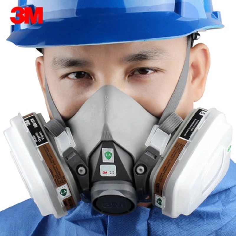 3M 6200 Gas Mask Gas-Proof Half Face Series Combination Matched with 6001/2091/5n11 Filters Chemical Organic Protection - купить