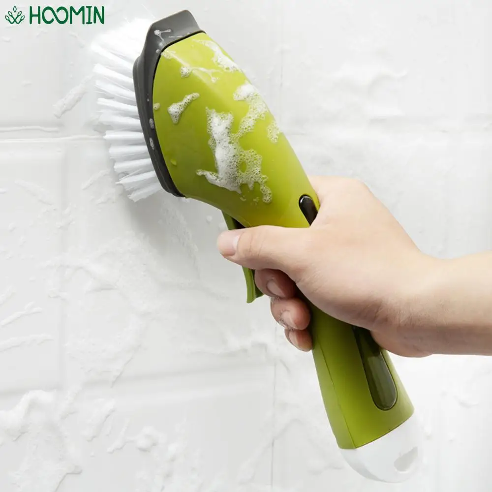 

Long Handle Washing Brush Multifunction Automatic Add Liquid Cleaning Brush Kitchen Bathroom Corner Dusting Brushes 1pc