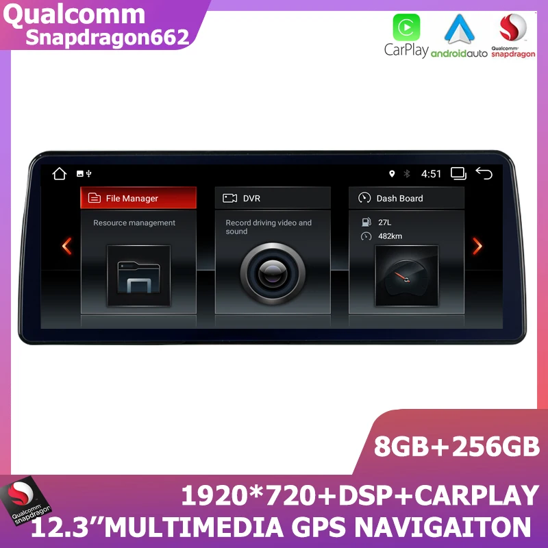 

12.3'' Auto Radio Android 11 GPS Multimedia For RHD BMW 3 4 Series F30 F31 F32 F33 F34 F35 F36 NBT Snapdragon662 8+256GB Carplay