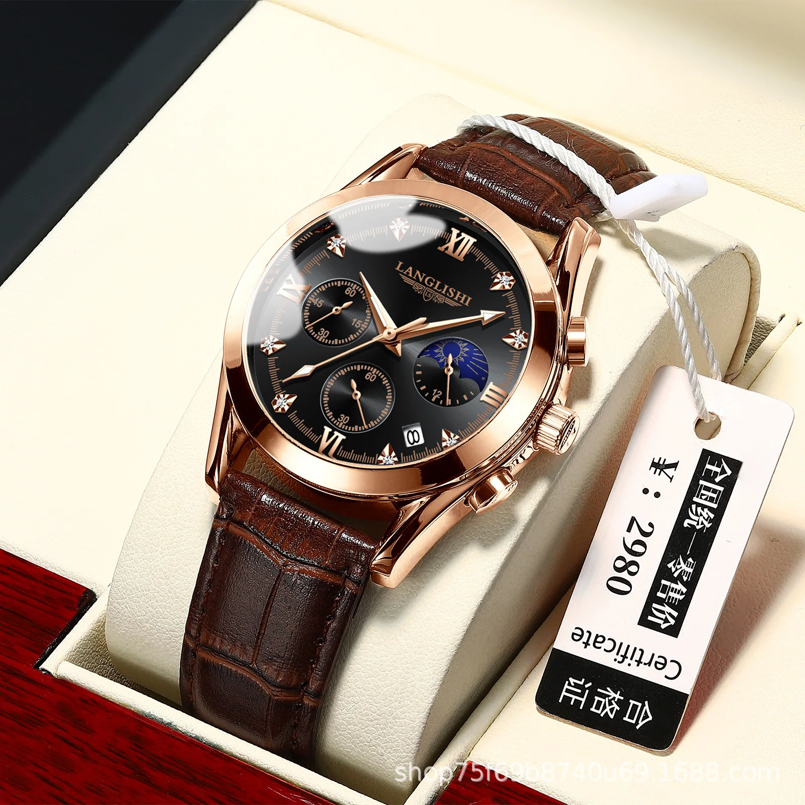 

LANGLISHI Watch 2021 Casual Fashion Man Watch Leather Top Brand Luxury Watches Waterproof Luminous Simple Quartz Wristwatch