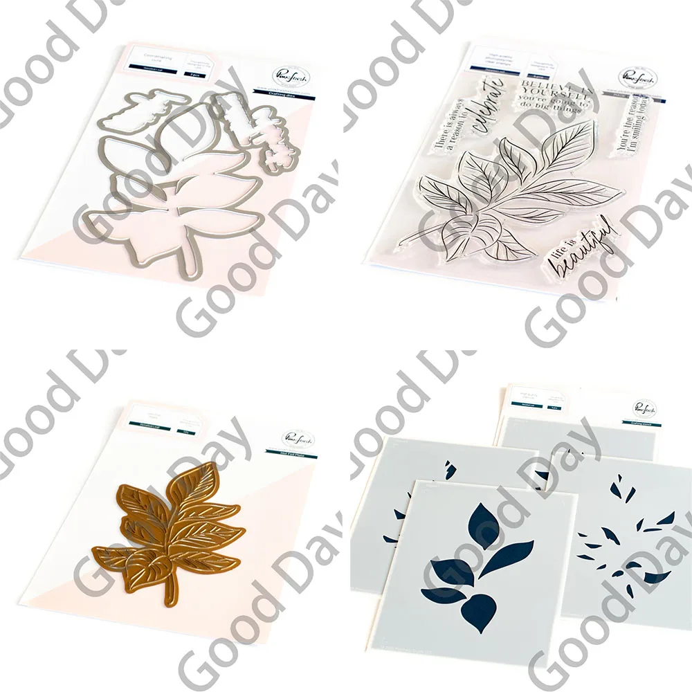 

Detailed Leaf Cutting Dies Hot Foil Stamps Stencil Scrapbook Diary Decoration Embossing Template New Diy Greeting Card Handmade