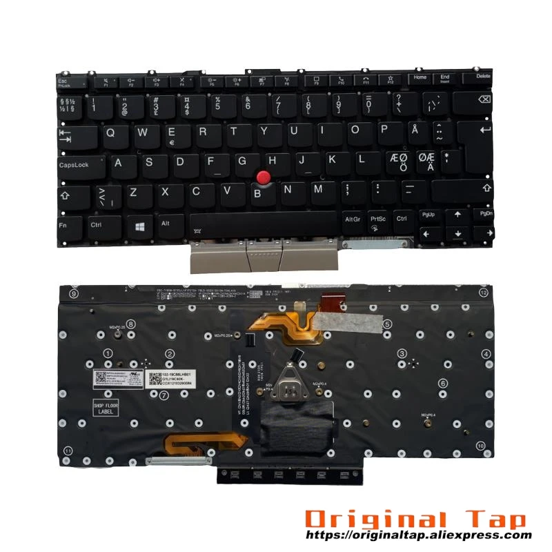 Клавиатура с подсветкой NDC Nordic для Lenovo Thinkpad X1 Titanium Gen 1 SN20W22462 SN20W22498