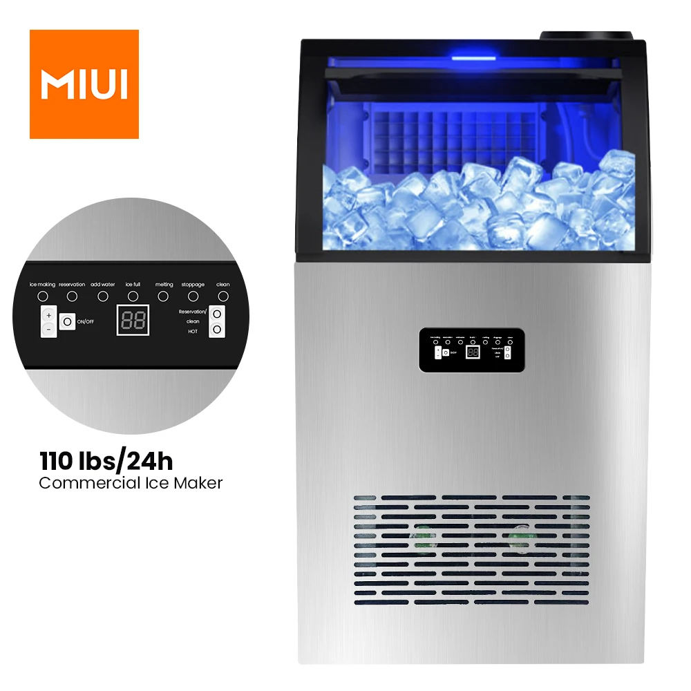 

MIUI Ice Maker Machine,Commercial ice maker suitable for coffee shop Home Juice store etc,50kg.24h SKF-C50F