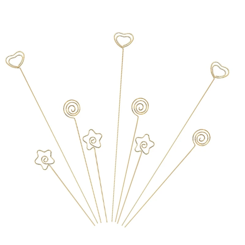 

30Pcs Metal Wire Floral Picks Wire Place Card Holder Stand Table Name Number Picture Holder Clips Menu Note Memo Holder