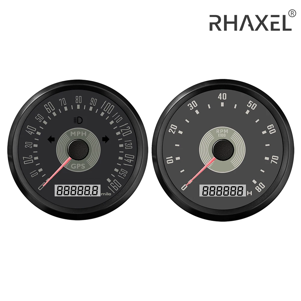 Xla dalmierze zestaw 85mm prędkościomierz GPS 160MPH obrotomierz 0-8000 obr./min z czerwonym żółtym podświetleniem do łodzi motorowej Auto 12V