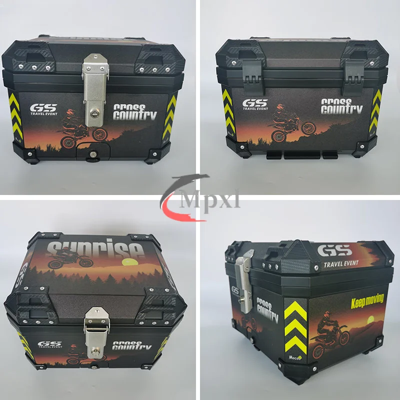 

Motorcycle Rear Top Case Moto Luggage Storage Tail Box Waterproof Motorcycle Trunk Key Lock Tool Box ABS 45L
