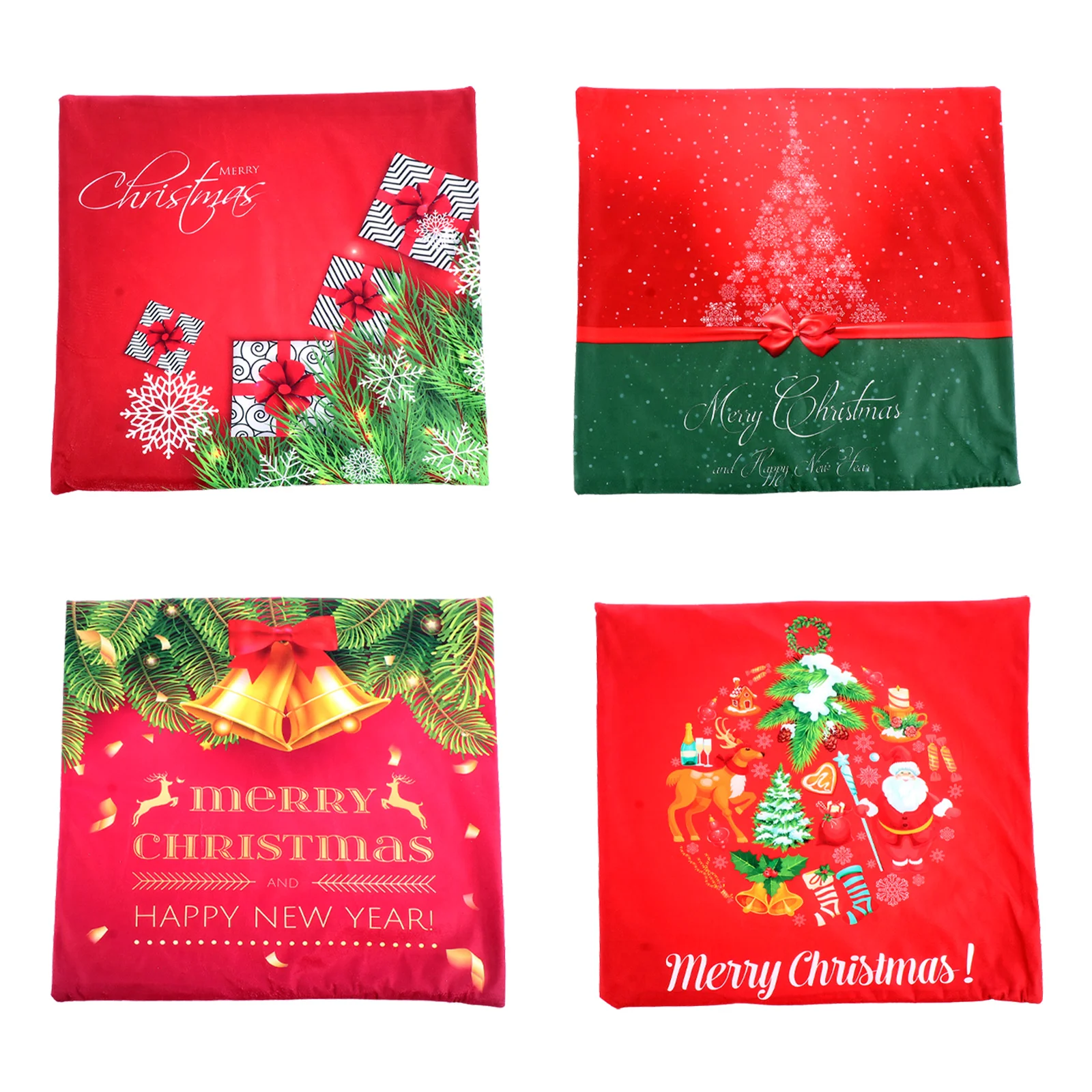 

4pcs Plush Christmas Pillow Cover Cushion Cover Pillow Case for Couch Sofa