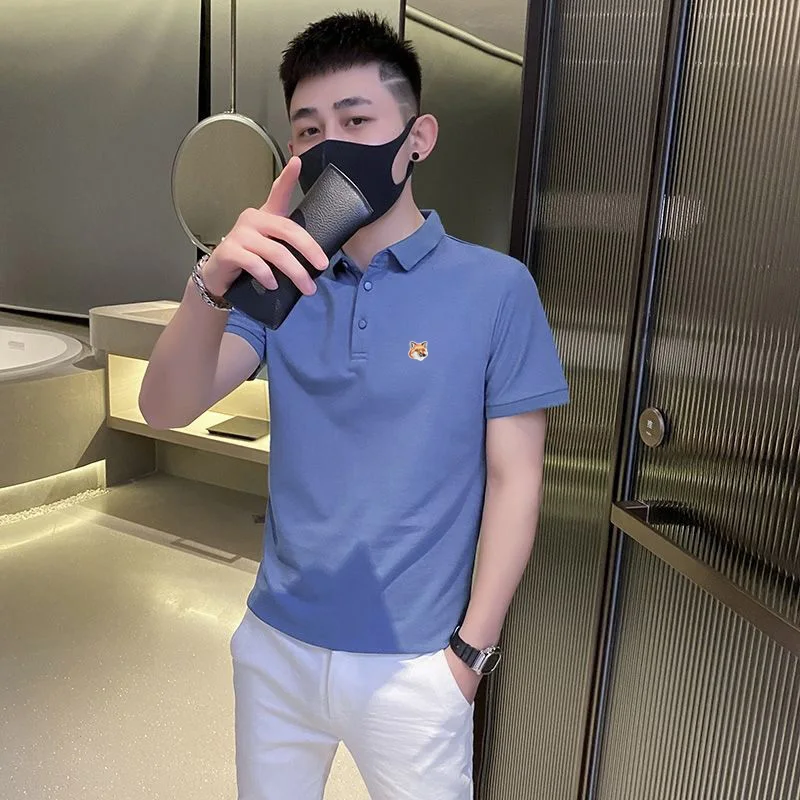 

Мужская хлопковая футболка с коротким рукавом и вышивкой