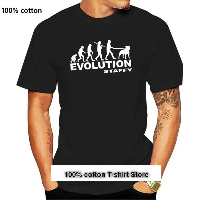 

Camiseta Evolution Staffy para hombre, camisa con estampado de perro, perro, Bull Terrier