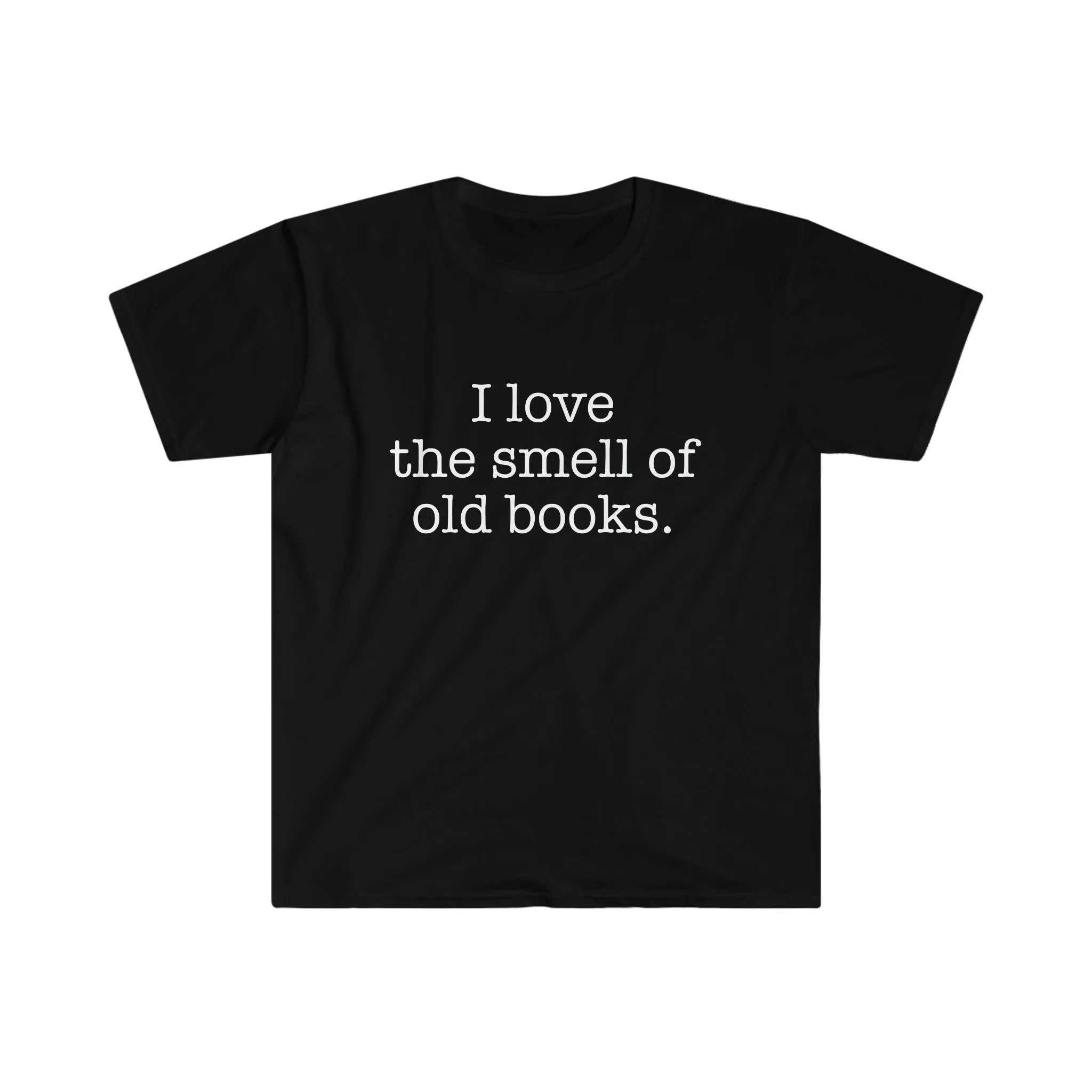 Футболка с надписью I Love the Smell of Old Books
