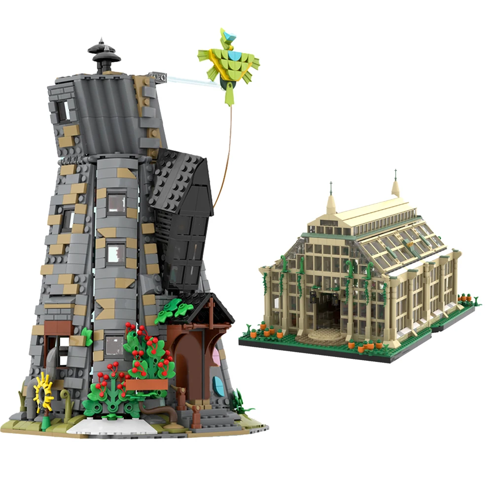 MOC школьные Волшебники-гринготт-из строительных блоков модель MOC-93152 травяного