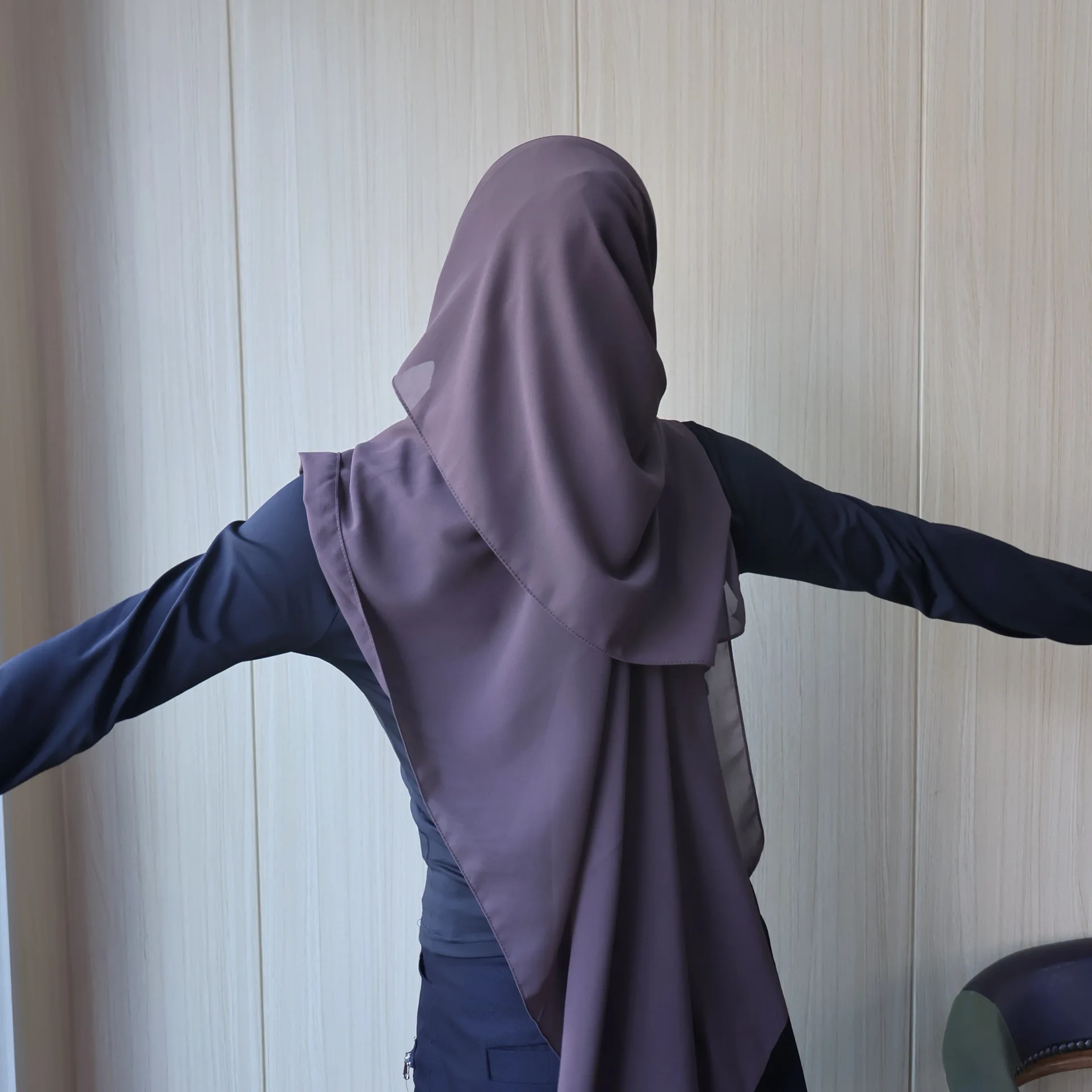 2 шт./компл. мгновенный шифоновый хиджаб с модальной подложкой базовый эластичный