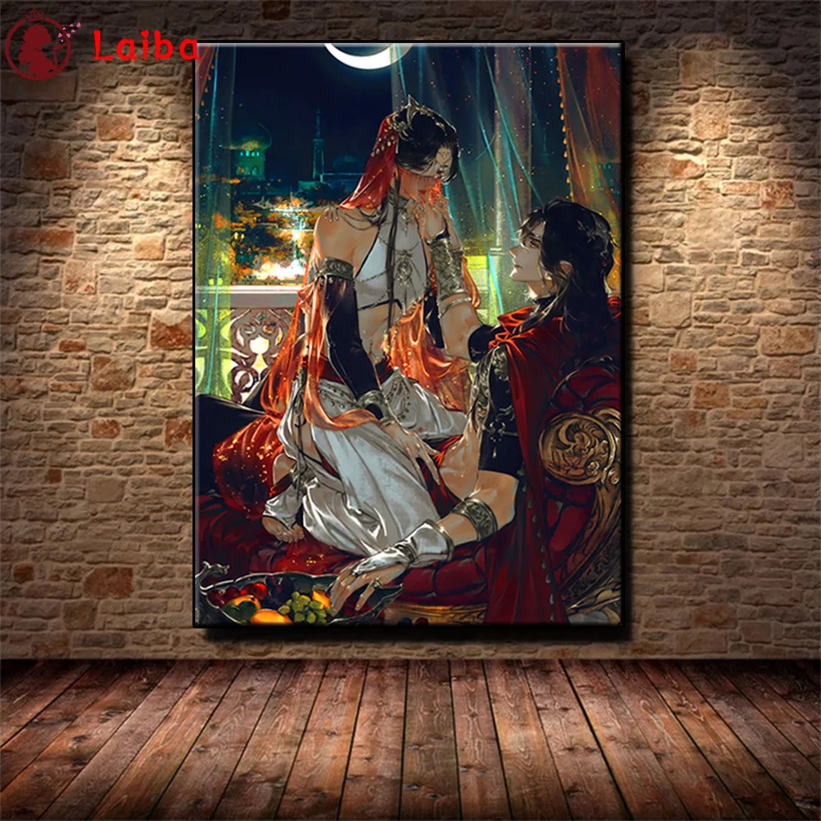 Алмазная живопись, мультяшный персонаж, благословение Tianguan, вышивка крестиком, Алмазная мозаика, картина, вышивка кристаллами, бисером, рукоделие