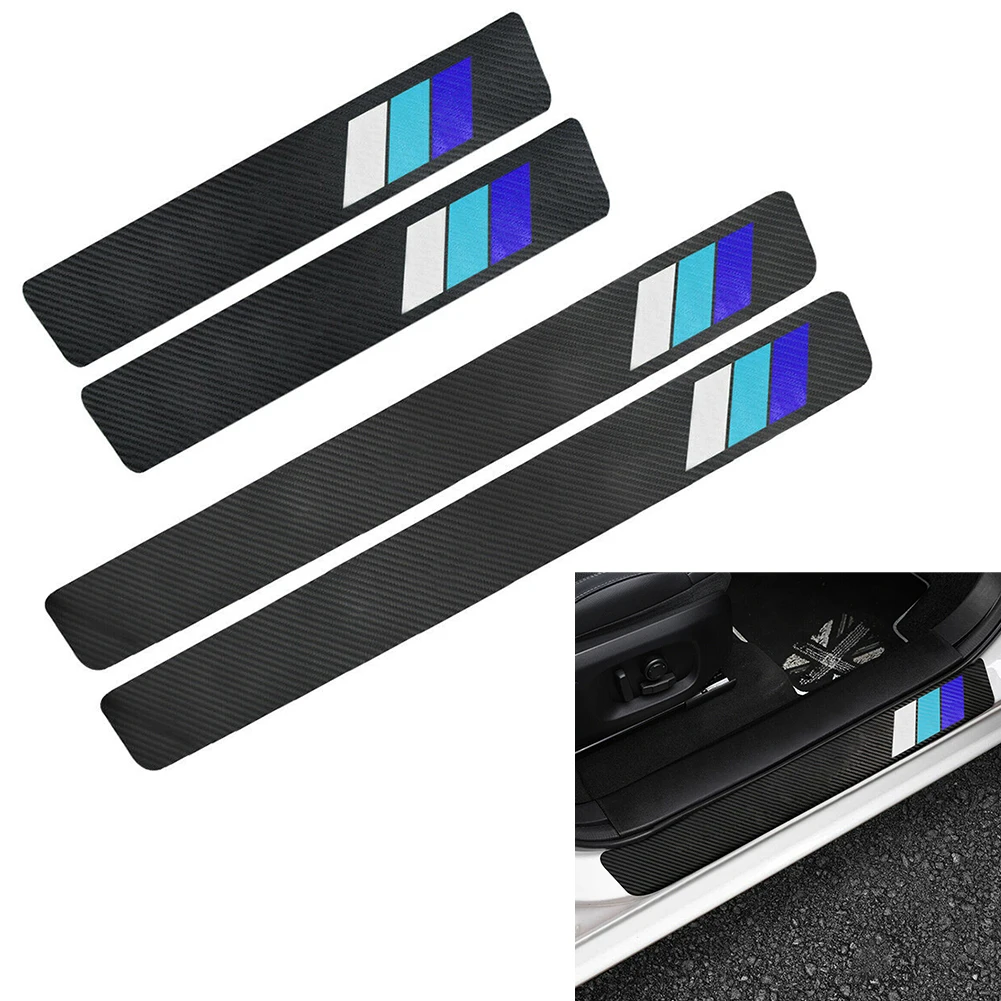 

4pcs/set Car Door Threshold Sill Sticker For Toyota Highlander Door Sill Scuff Plate Cover Panel Protector Car Styling