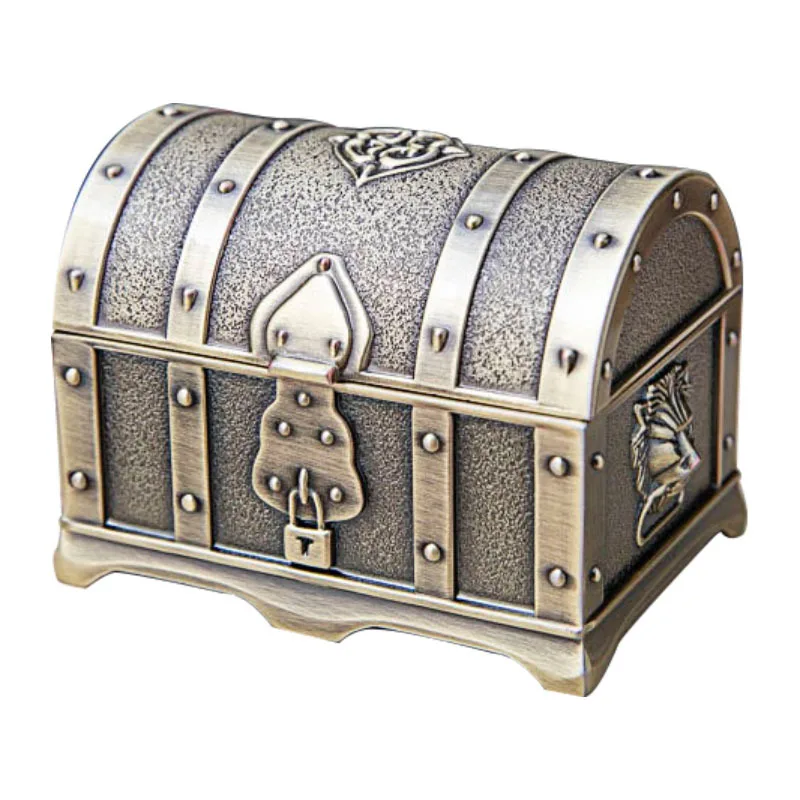 

Home Storage Organization Metal Jewelry Box Storage European Retro Pirate Treasure Chest High-grade Zinc Alloy Jewelry Box