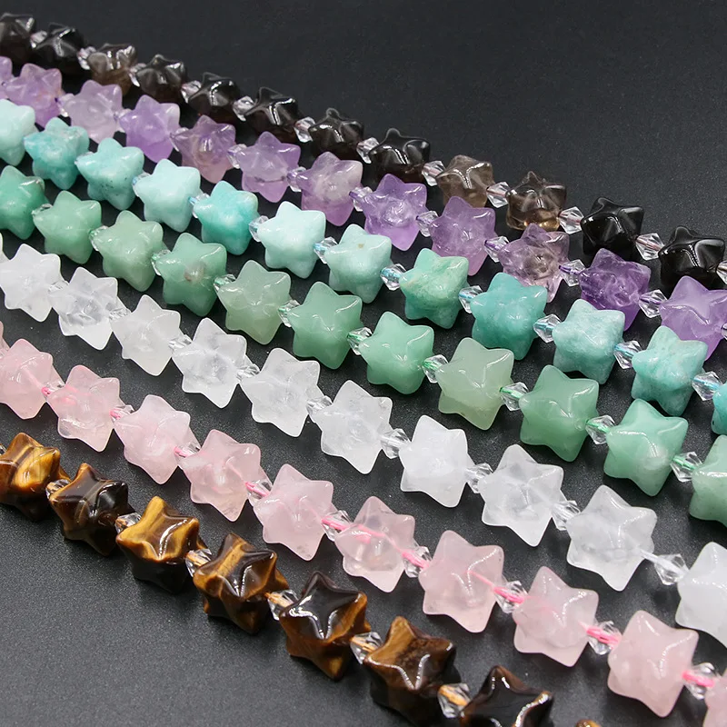 

Natural Crystal Agate Fluorite Ore Mysterious Hexagram Stars Of Mercaba 40cm DIY Irregular Loose Bead Necklace Earring Jewelry