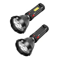 outdoor zoom in strong light led flashlight usb rechargeable lantern holdheld emergency flashlight portable led torches