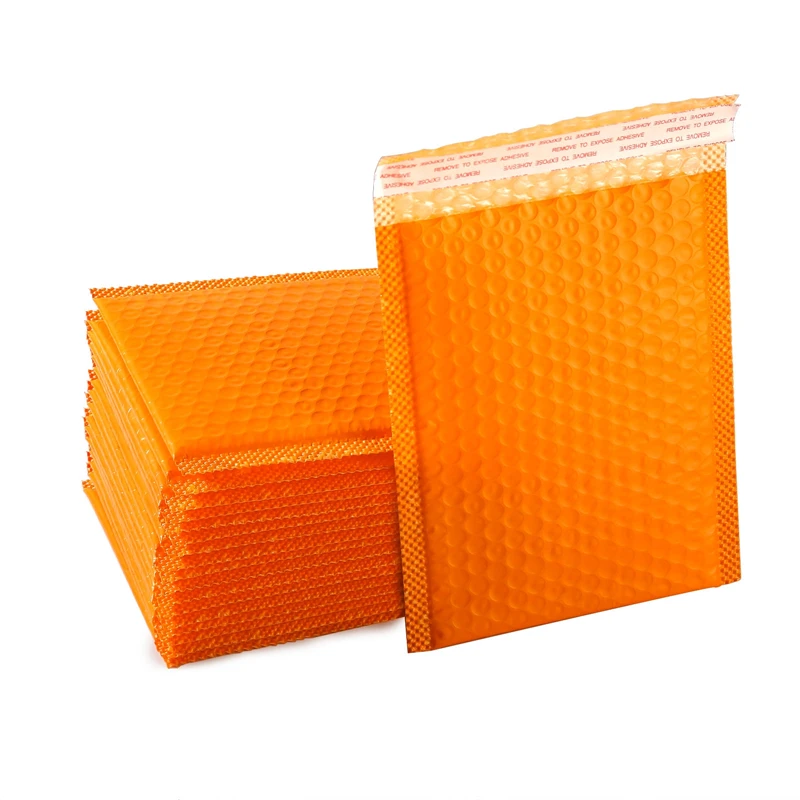 Cena 50 Sztuk Mailer Poly Bubble Wyściełane Koperty Na Przesyłki Do Mailer Opakowanie Na Prezenty Własny Woreczek Hermetyczny Bubble Padding Pomarańczowy
