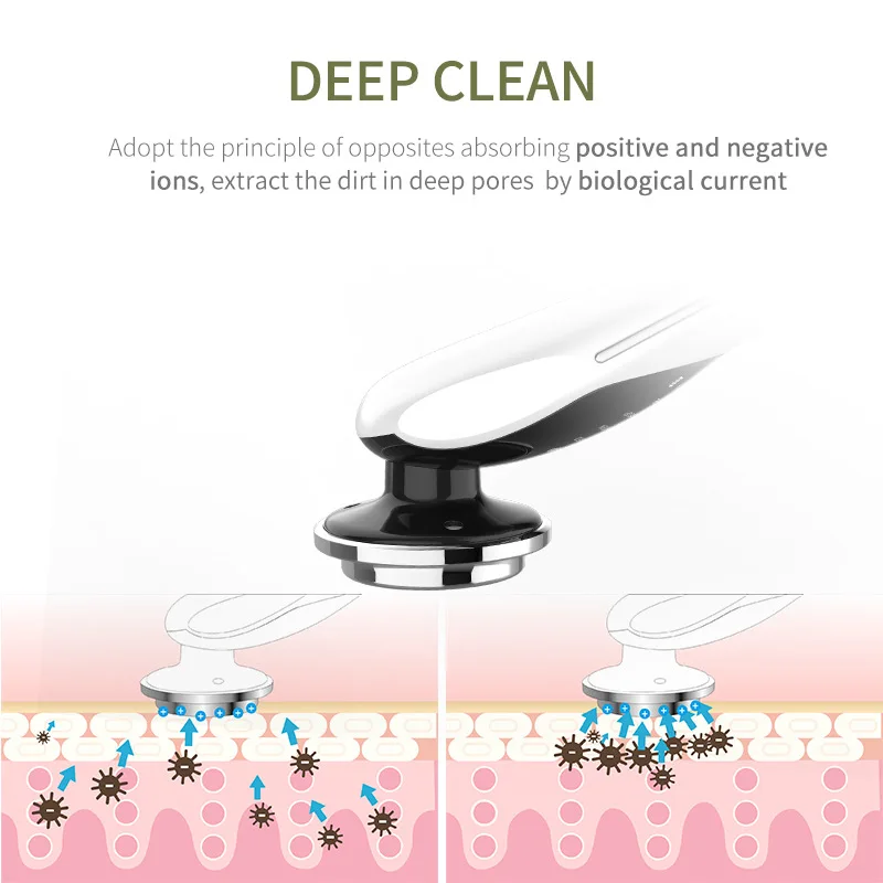 Массажер для лица со светодиодсветильник Ультразвуковой вибрационный прибор