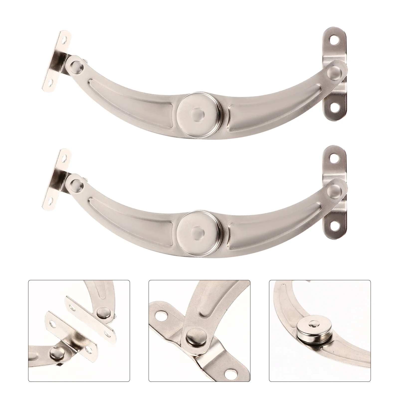 

1 Pair TX90- 2 Friction Assisted Lids Supports Cabinet Restrictors Silver