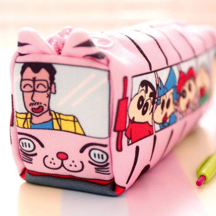 

Crayon Shin-chan Kawaii Xiaoxin Мультяшные милые кошачьи ушки школьный автобус Стайлинг сумка для хранения Студенческая сумка для ручек косметичка