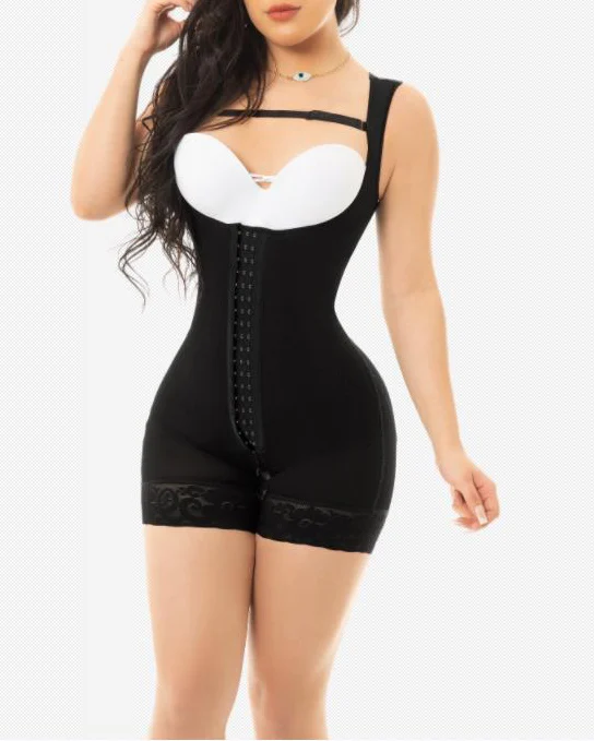 

Open Breasted Sleeveless Bodysuit Button Up Shapewear