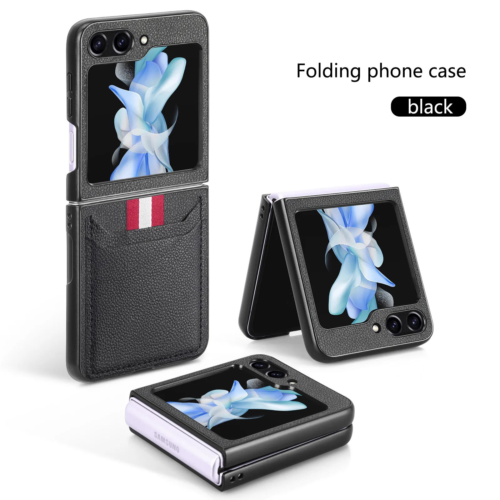 

New Style Fashion Portable Card Pocket Case for Samsung Galaxy Z Flip 5 Zflip5 5G Flip4 Flip3 Flip 3 4 Flip5 Anti-Scratch Foldin