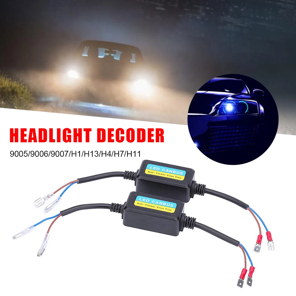 

2Pcs H7 Car LED Headlight Decoder H1 H4 9005 9006 H11 LED Lamp Anti-Flicker Blink Flash Error Canceller Fault Decoder Eliminator