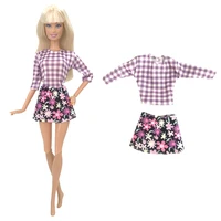 nk official plaid clothes princess shirt fashion shorts modern suit 16 bjd doll clothes for barbie doll accessories diy toys