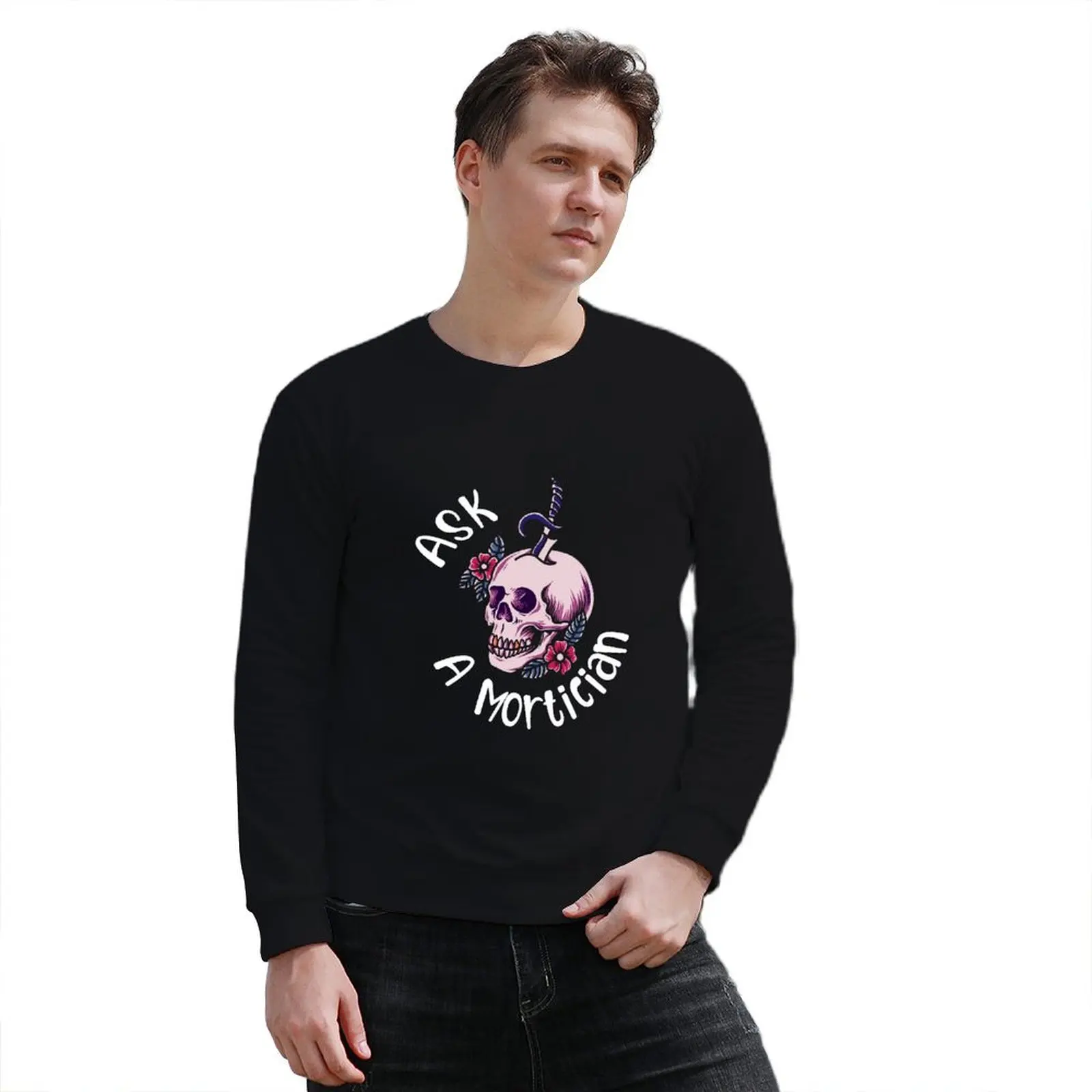 Пуловер с капюшоном Спросите Мортик модная мужская корейская одежда спортивная