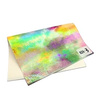 snake skin grain texture cloud iridescent colorful waterproof pu holographic faux leather for shoebagdiy accessories