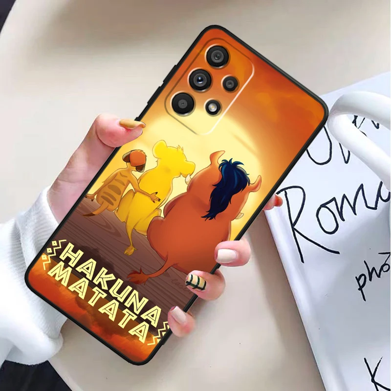 Simba The Lion King для Samsung Galaxy A73 A72 A55 A54 A53 A52S A34 A33 A32 A24 A23 A05S черный чехол телефона